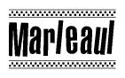 The clipart image displays the text Marleaul in a bold, stylized font. It is enclosed in a rectangular border with a checkerboard pattern running below and above the text, similar to a finish line in racing. 