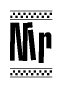 The clipart image displays the text Nir in a bold, stylized font. It is enclosed in a rectangular border with a checkerboard pattern running below and above the text, similar to a finish line in racing. 