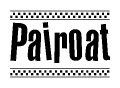 The clipart image displays the text Pairoat in a bold, stylized font. It is enclosed in a rectangular border with a checkerboard pattern running below and above the text, similar to a finish line in racing. 