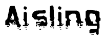 The image contains the word Aisling in a stylized font with a static looking effect at the bottom of the words