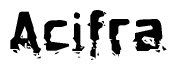 The image contains the word Acifra in a stylized font with a static looking effect at the bottom of the words