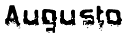 The image contains the word Augusto in a stylized font with a static looking effect at the bottom of the words