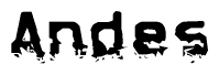 The image contains the word Andes in a stylized font with a static looking effect at the bottom of the words