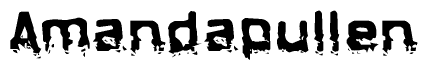 The image contains the word Amandapullen in a stylized font with a static looking effect at the bottom of the words