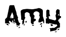 The image contains the word Amy in a stylized font with a static looking effect at the bottom of the words
