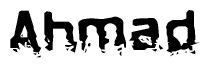 The image contains the word Ahmad in a stylized font with a static looking effect at the bottom of the words