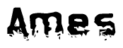The image contains the word Ames in a stylized font with a static looking effect at the bottom of the words