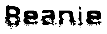 The image contains the word Beanie in a stylized font with a static looking effect at the bottom of the words