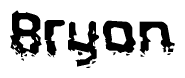 The image contains the word Bryon in a stylized font with a static looking effect at the bottom of the words