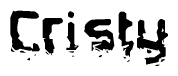 The image contains the word Cristy in a stylized font with a static looking effect at the bottom of the words