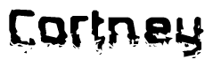 The image contains the word Cortney in a stylized font with a static looking effect at the bottom of the words