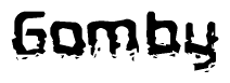 The image contains the word Gomby in a stylized font with a static looking effect at the bottom of the words