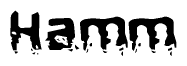 The image contains the word Hamm in a stylized font with a static looking effect at the bottom of the words
