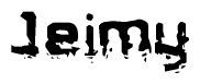 The image contains the word Jeimy in a stylized font with a static looking effect at the bottom of the words