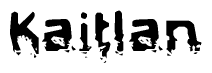The image contains the word Kaitlan in a stylized font with a static looking effect at the bottom of the words