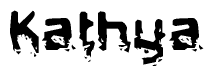 The image contains the word Kathya in a stylized font with a static looking effect at the bottom of the words