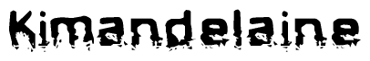 The image contains the word Kimandelaine in a stylized font with a static looking effect at the bottom of the words