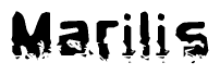 The image contains the word Marilis in a stylized font with a static looking effect at the bottom of the words