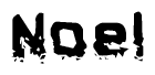The image contains the word Noel in a stylized font with a static looking effect at the bottom of the words