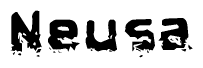 The image contains the word Neusa in a stylized font with a static looking effect at the bottom of the words