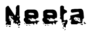 The image contains the word Neeta in a stylized font with a static looking effect at the bottom of the words