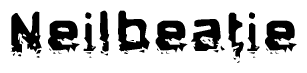 The image contains the word Neilbeatie in a stylized font with a static looking effect at the bottom of the words