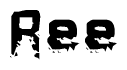 The image contains the word Ree in a stylized font with a static looking effect at the bottom of the words