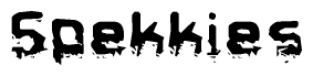 The image contains the word Spekkies in a stylized font with a static looking effect at the bottom of the words