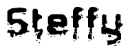 The image contains the word Steffy in a stylized font with a static looking effect at the bottom of the words