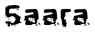 The image contains the word Saara in a stylized font with a static looking effect at the bottom of the words