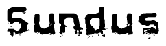The image contains the word Sundus in a stylized font with a static looking effect at the bottom of the words