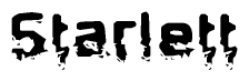 The image contains the word Starlett in a stylized font with a static looking effect at the bottom of the words
