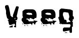The image contains the word Veeg in a stylized font with a static looking effect at the bottom of the words