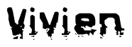 The image contains the word Vivien in a stylized font with a static looking effect at the bottom of the words