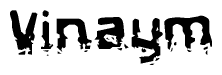 The image contains the word Vinaym in a stylized font with a static looking effect at the bottom of the words