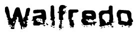 The image contains the word Walfredo in a stylized font with a static looking effect at the bottom of the words