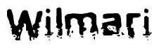 The image contains the word Wilmari in a stylized font with a static looking effect at the bottom of the words