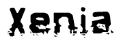 The image contains the word Xenia in a stylized font with a static looking effect at the bottom of the words
