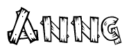 The clipart image shows the name Anng stylized to look like it is constructed out of separate wooden planks or boards, with each letter having wood grain and plank-like details.