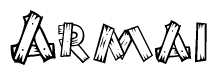 The clipart image shows the name Armai stylized to look like it is constructed out of separate wooden planks or boards, with each letter having wood grain and plank-like details.