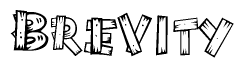 The clipart image shows the name Brevity stylized to look as if it has been constructed out of wooden planks or logs. Each letter is designed to resemble pieces of wood.