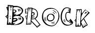 The clipart image shows the name Brock stylized to look like it is constructed out of separate wooden planks or boards, with each letter having wood grain and plank-like details.