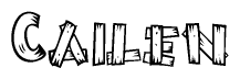The clipart image shows the name Cailen stylized to look like it is constructed out of separate wooden planks or boards, with each letter having wood grain and plank-like details.