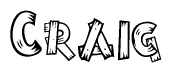 The clipart image shows the name Craig stylized to look like it is constructed out of separate wooden planks or boards, with each letter having wood grain and plank-like details.