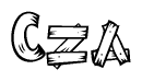 The clipart image shows the name Cza stylized to look as if it has been constructed out of wooden planks or logs. Each letter is designed to resemble pieces of wood.