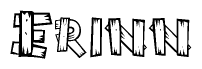 The clipart image shows the name Erinn stylized to look like it is constructed out of separate wooden planks or boards, with each letter having wood grain and plank-like details.