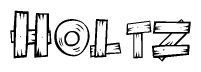 The clipart image shows the name Holtz stylized to look like it is constructed out of separate wooden planks or boards, with each letter having wood grain and plank-like details.