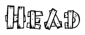 The clipart image shows the name Head stylized to look like it is constructed out of separate wooden planks or boards, with each letter having wood grain and plank-like details.