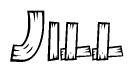 The clipart image shows the name Jill stylized to look as if it has been constructed out of wooden planks or logs. Each letter is designed to resemble pieces of wood.