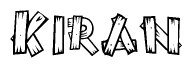 The clipart image shows the name Kiran stylized to look like it is constructed out of separate wooden planks or boards, with each letter having wood grain and plank-like details.